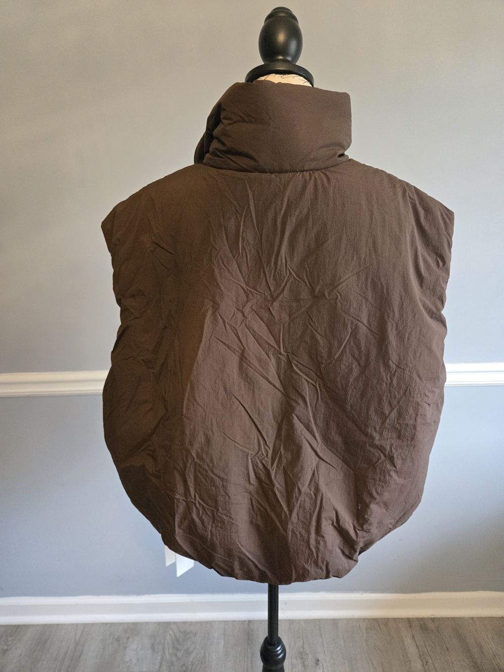 Brown Quilted Puffer Vest - Picture 5 of 7